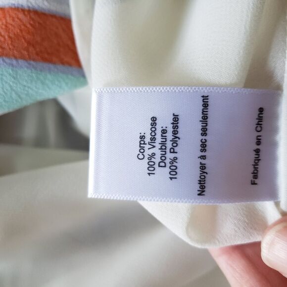 ASTR the Label Anthropologie Pop Orange Stripe Boho Tank Top Pastel Light Crepe - Picture 7 of 10